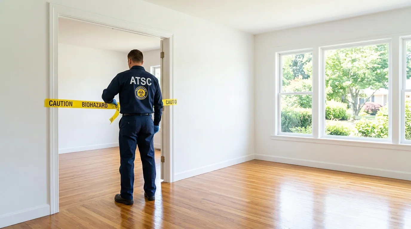 Certified biohazard cleanup crew performing Trauma Scene Cleanup in Pulaski